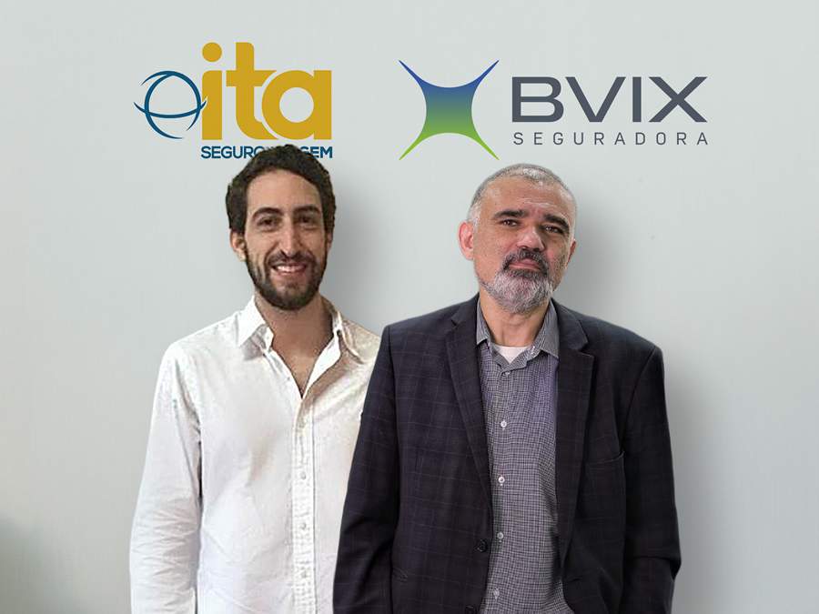Fernando Nunez diretor da ITA Seguro Viagem (E) e Ed de Almeida Carlos, Diretor de Planejamento e Comercial da BVIX (D) – Foto: Divulgação