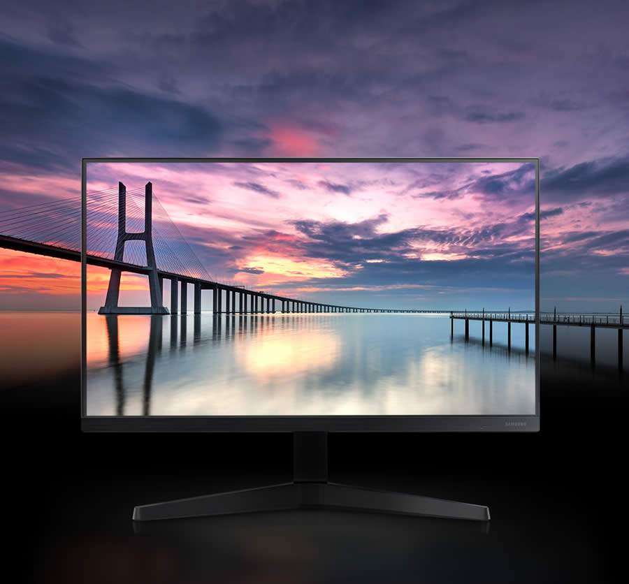 Design sem bordas do monitor Samsung T350 possibilita vis&atilde;o mais expansiva