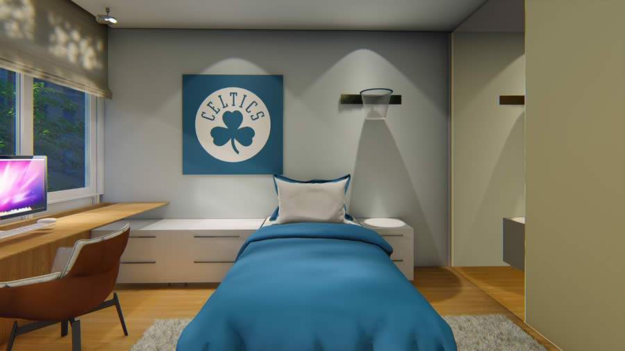 Projeto Studio Gontijo - Classic Blue na composição da decoração do quarto