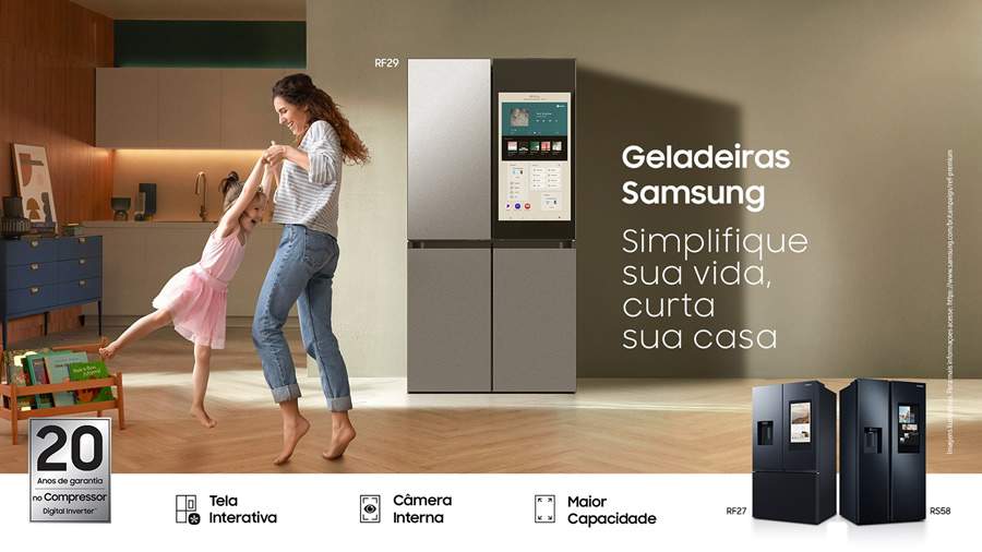 Nova campanha de geladeiras Premium da Samsung traduz a conectividade em praticidade para o dia a dia