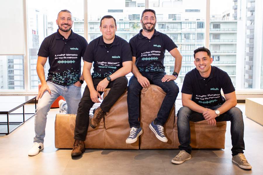 Sócios Minds_Marcelo Peixoto, CEO; Igor Hufnagel, CTO; Daniel Ladeira, CIO; Frederico Souza, CFO_ Crédito da Imagem Fernanda Peixoto