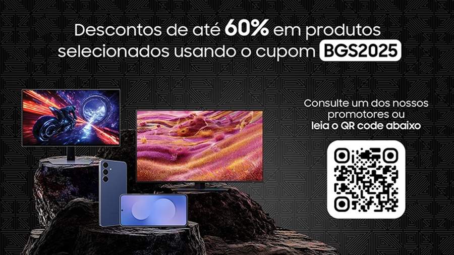Samsung destaca ofertas com até 60% de desconto durante a Brasil Game Show 2025