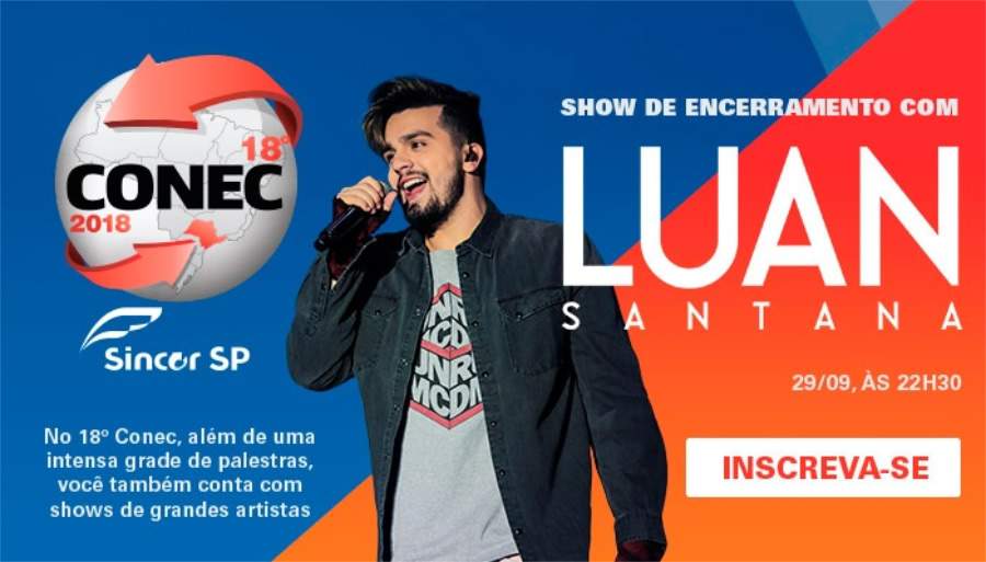 Show de Luan Santana no 18&ordm; Conec est&aacute; confirmado