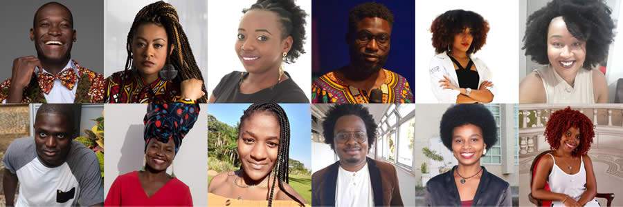 Da esquerda para a direita, Vensam Iala, Rita Teles, Mwana Ngola, Ermi Panzo, Djamila Fernandes, Janice San&ccedil;a, Eliseu Banori, Bange Yhodhy, Sheilla Maida, Marcial Macome, Elvira F. M. da Mata e Heyma L. N. Barbosa, mediadores e convidados do &lsquo;&Aacute;frica n&atilde;o &eacute; um pa&iacute;s!&rsquo; &ndash; Divulga&ccedil;&atilde;o Sesc SP