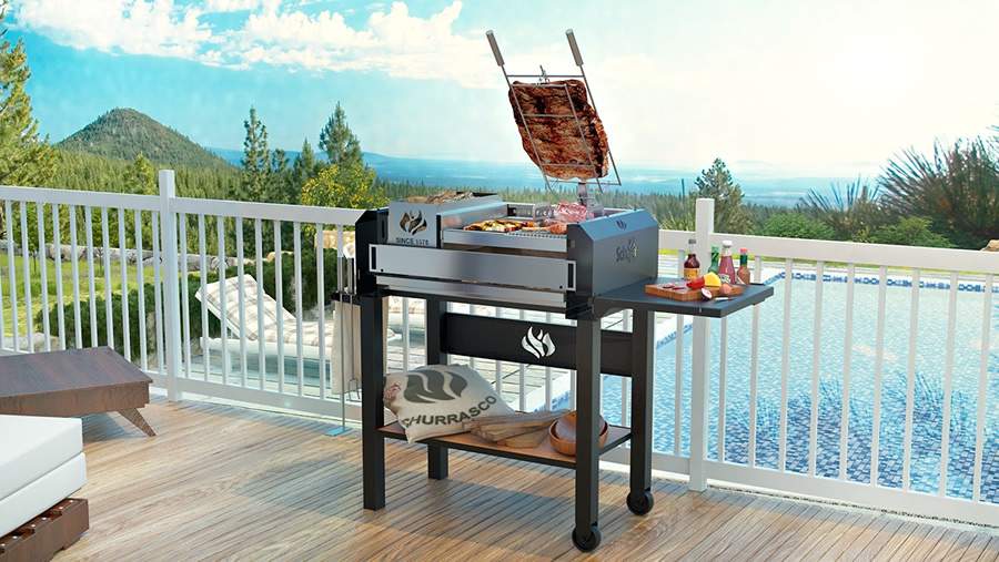 Churrasqueira port&aacute;til ao estilo argentino e uruguaio