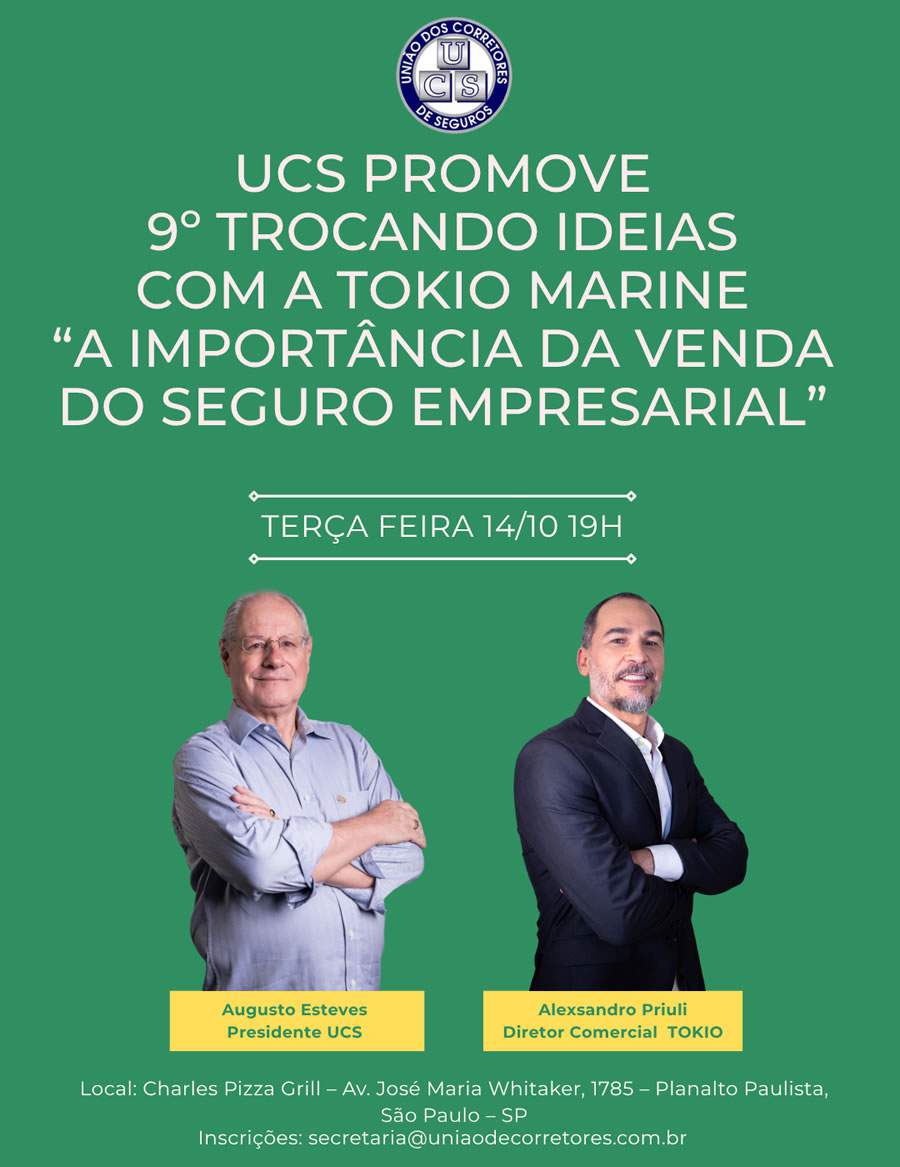 UCS e TOKIO MARINE discutem estratégias para venda de seguro empresarial no 9º Trocando Ideias