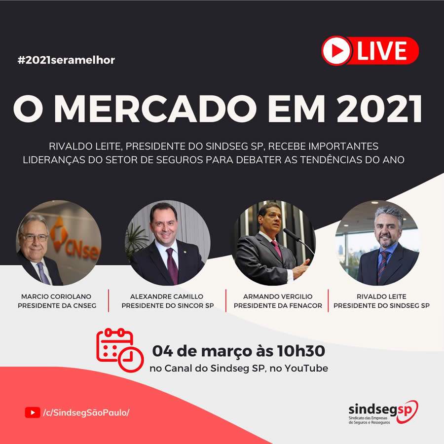 Presidente da CNseg discute tend&ecirc;ncias do mercado segurador em live do SindSeg- SP nesta quinta-feira