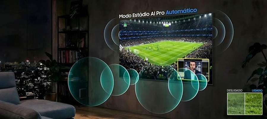 Modo Est&aacute;dio: nova fun&ccedil;&atilde;o das TVs Samsung transforma a experi&ecirc;ncia de assistir futebol em casa