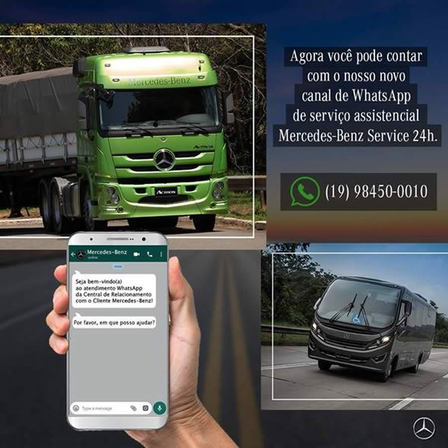 Mercedes-Benz inicia atendimento por WhatsApp para clientes que precisarem do Service24h