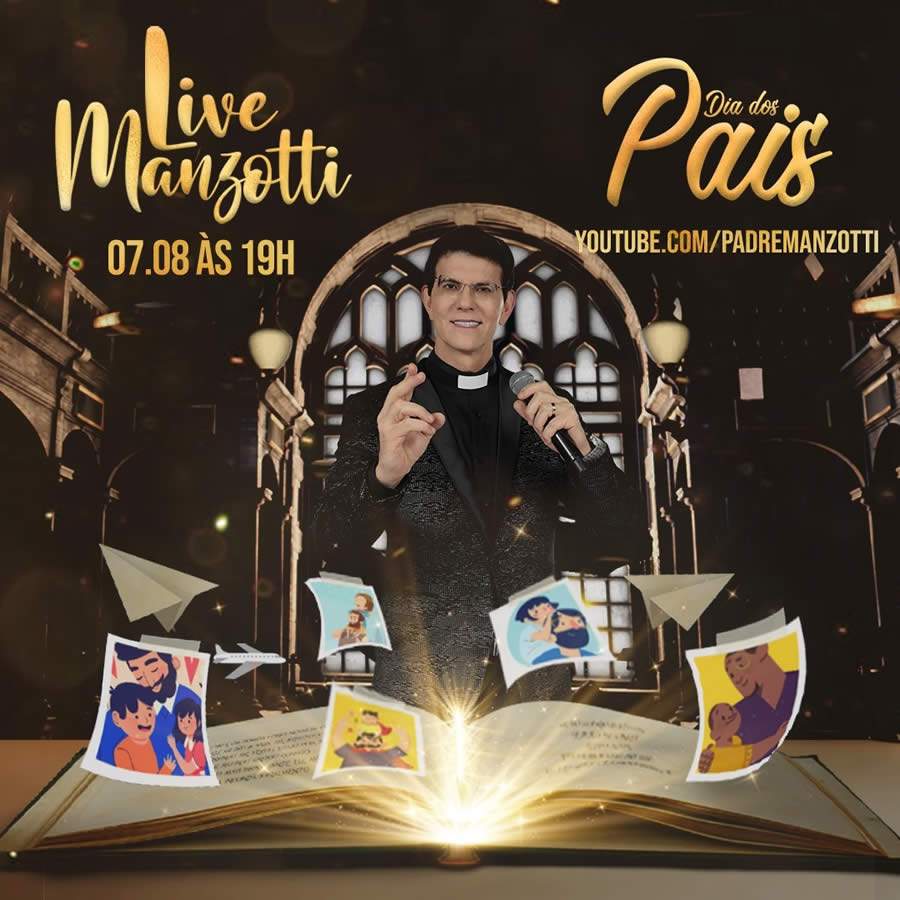 Música, lembranças e histórias emocionantes farão parte da live solidária do Padre Reginaldo Manzotti