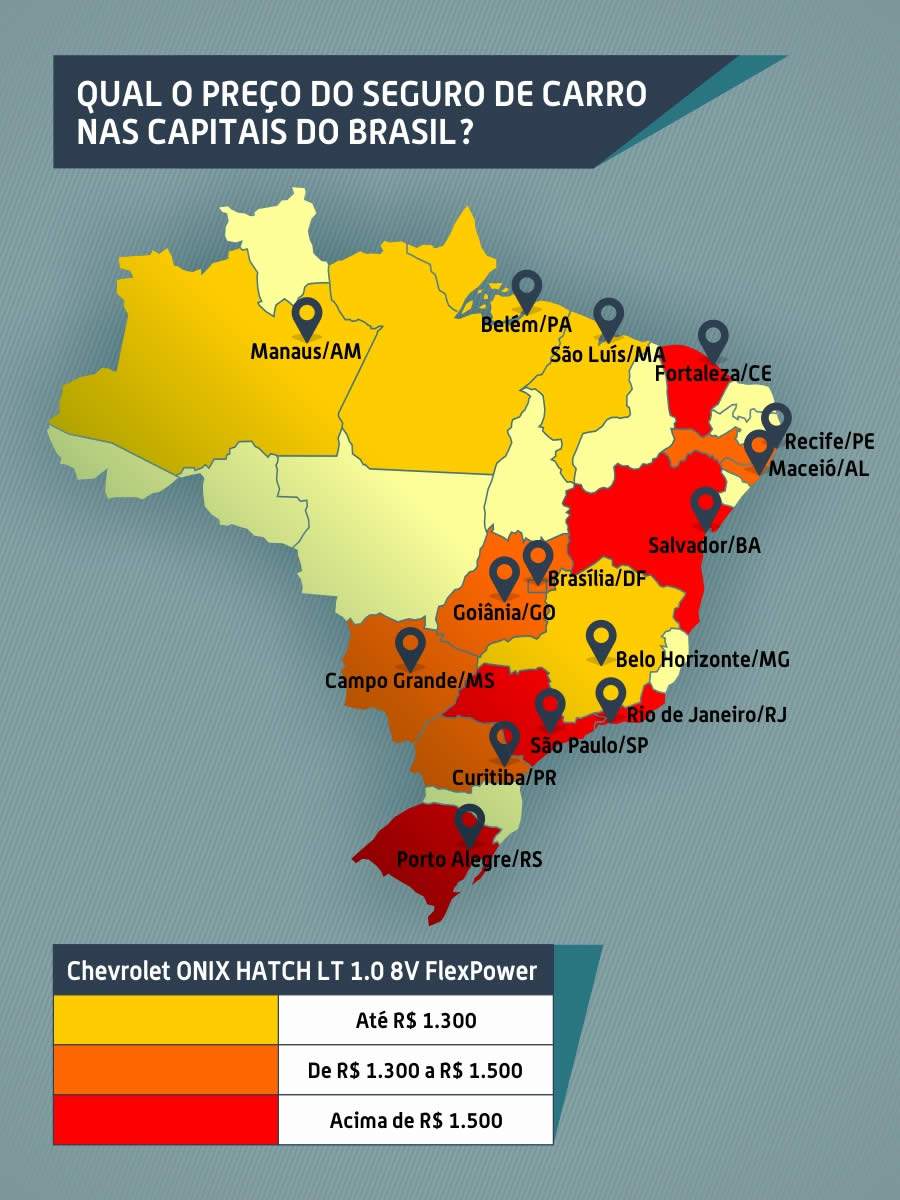 Pesquisa revela pre&ccedil;os de seguros de ve&iacute;culos nas capitais