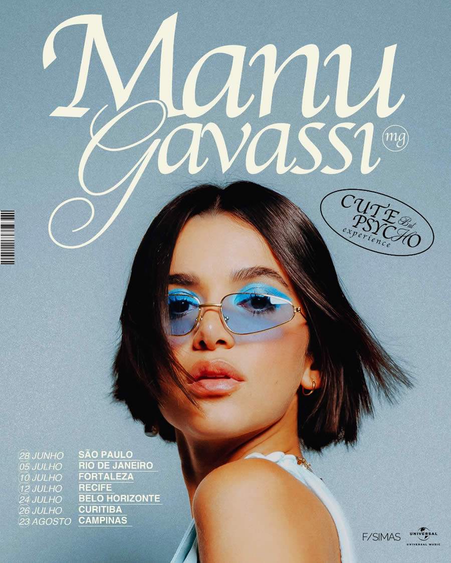 Manu Gavassi anuncia turnê de shows pelo Brasil