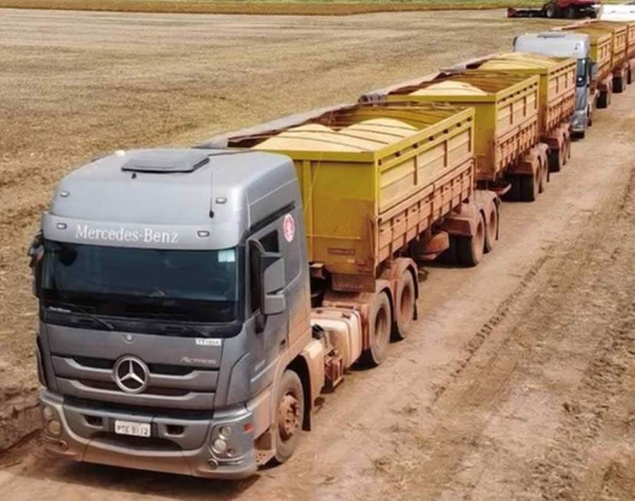 RISA adquire 50 caminhões Actros para tritrens no transporte de grãos