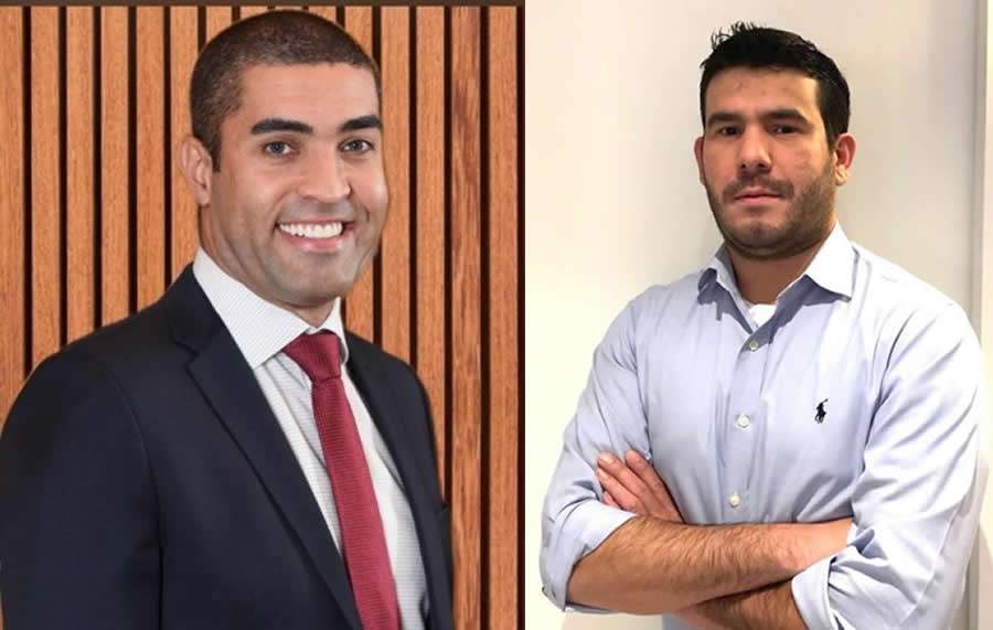 Paulo de Tarso Magalh&atilde;es Paes de Barros Filho, superintendente de Precifica&ccedil;&atilde;o e Hugo Ferraz Muraro, gerente da &aacute;rea de Gest&atilde;o de Riscos Financeiros da Sompo Seguros.