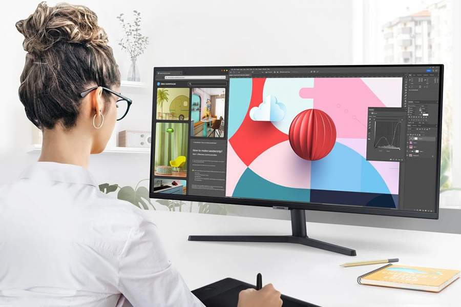 Monitor ViewFinity S5 da Samsung potencializa seu lado profissional com recursos multitarefa e tela ampla